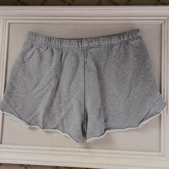 Olivaceous gray distressed sweat-shorts with rolled hems and pockets. NWOT  L - Picture 4 of 10